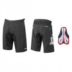 FORCE kraťasy MTB-11 s odnímatelnou vložkou NEW, černé