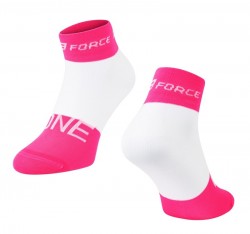 Ponožky FORCE ONE, růžovo-bílé