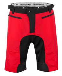 FORCE MTB-11 kraťasy s odnímatelnou vložkou, červené