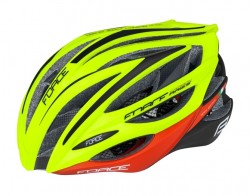 FORCE ARIES karbon přilba, fluo-červená