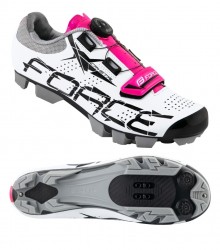 FORCE MTB CRYSTAL tretry dámské, bílo-růžové