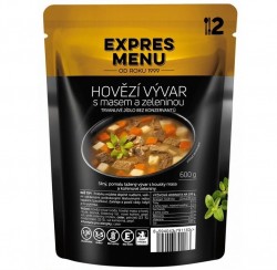 Expres Menu - jídlo na cesty - Hovězí vývar s masem a zeleninou 600g/2porce